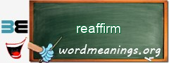 WordMeaning blackboard for reaffirm